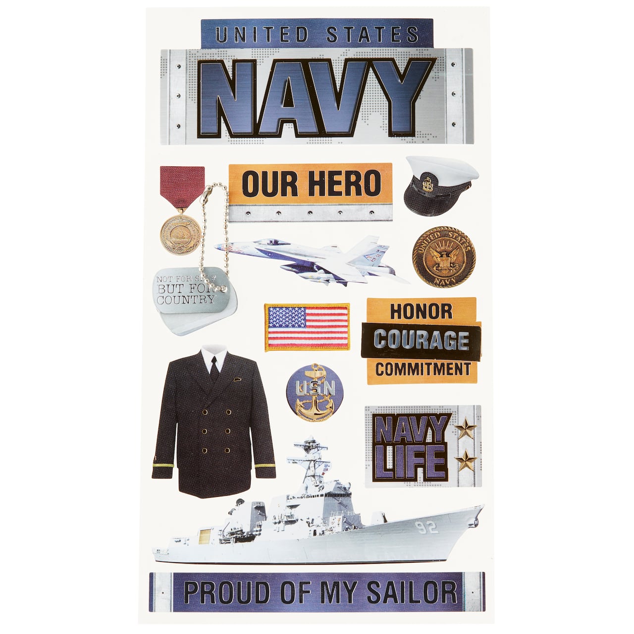 12 Pack: Navy Dimensional Stickers by Recollections™